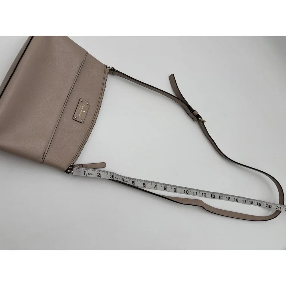 Kate Spade New York Pebbled Leather‎ Crossbody Bag Taupe Blush Adjustable Strap
